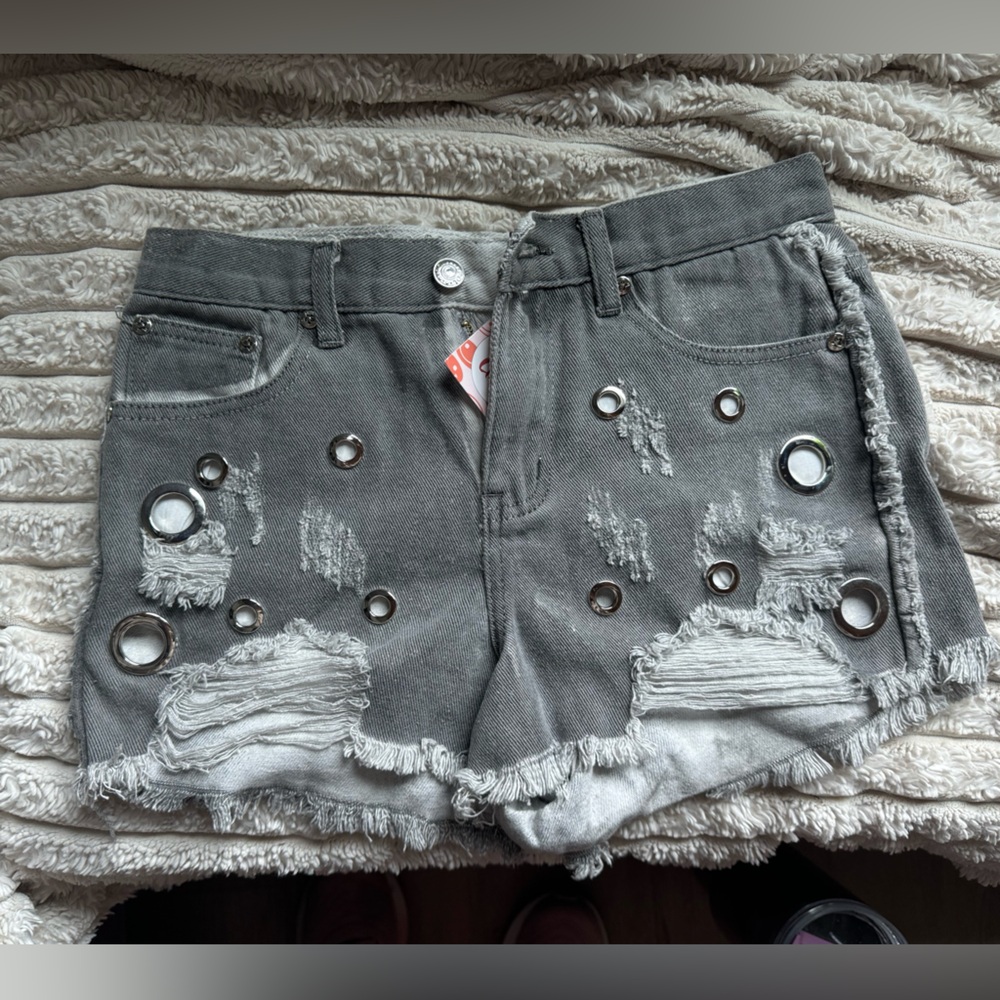 The Copper Closet- Grey Denim Shorts